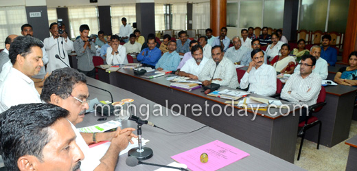 Ramanath Rai Chairing a review meeting in DC Office Mangalore